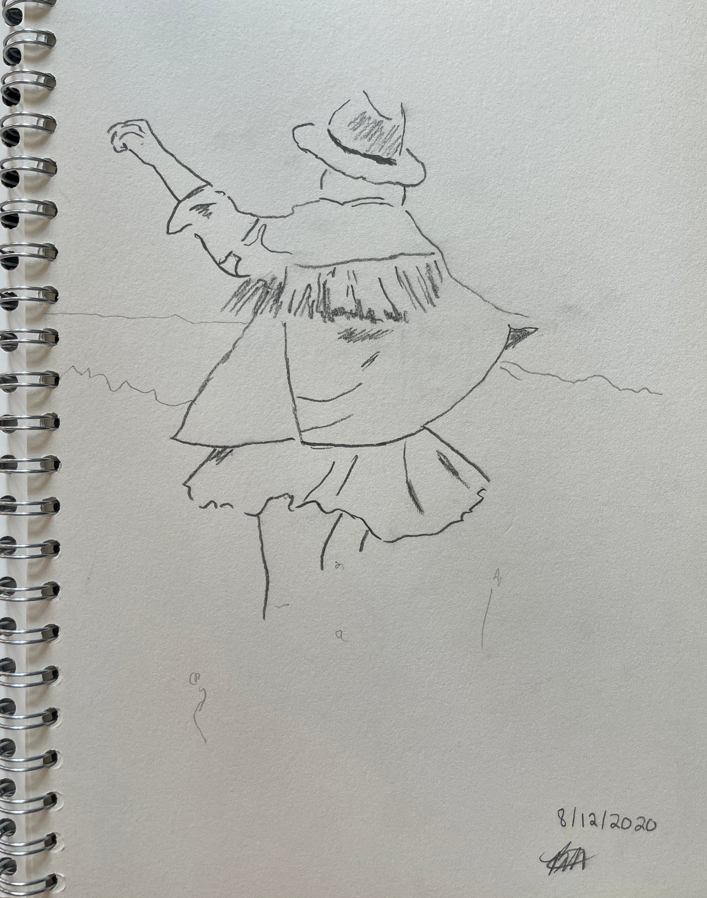 Original pencil on paper, frolic