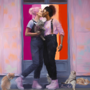 *New* Lesbians With Cat(s) lol Poster, Study 2, limited edition signed and numbered