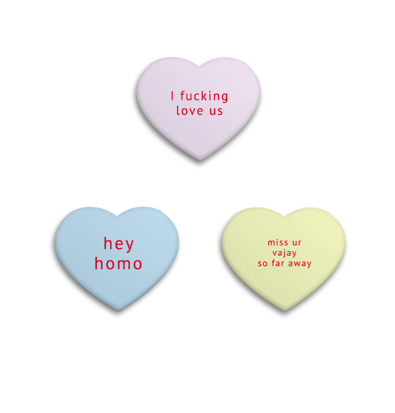 Sapphic Sassy Candy Funny Hearts