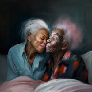 Young And In Love-a collection of romantic paintings of gay elderly couples