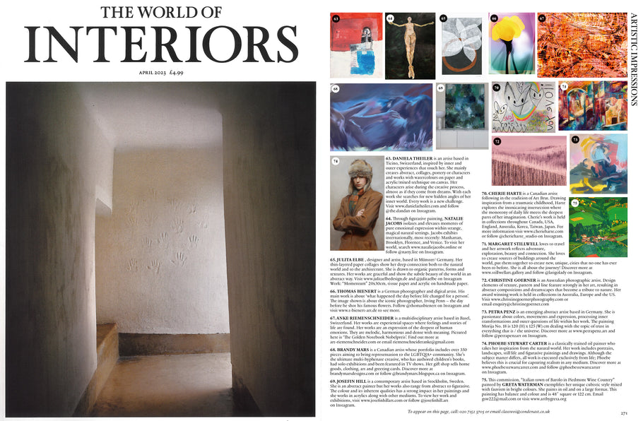 My Art "Blue Sky" In The World Of Interiors April 2023 Issue By Conde Nast
