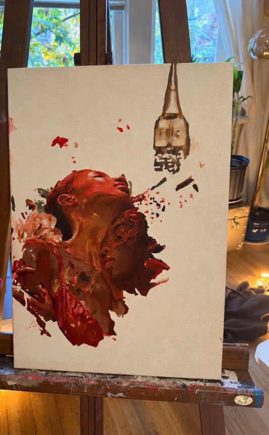 NYC Empire State Building Original Oil Painting- in progress