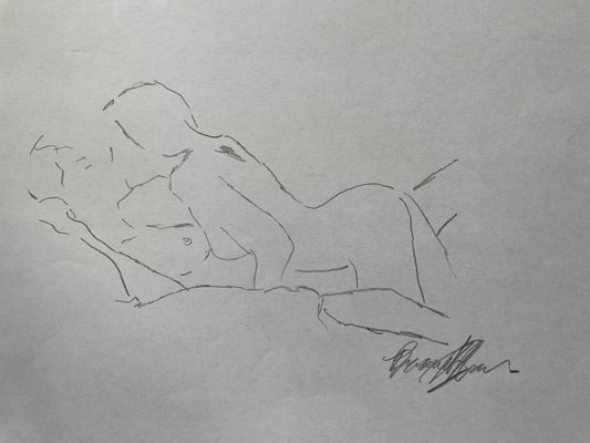 Original pencil on paper, women study 44