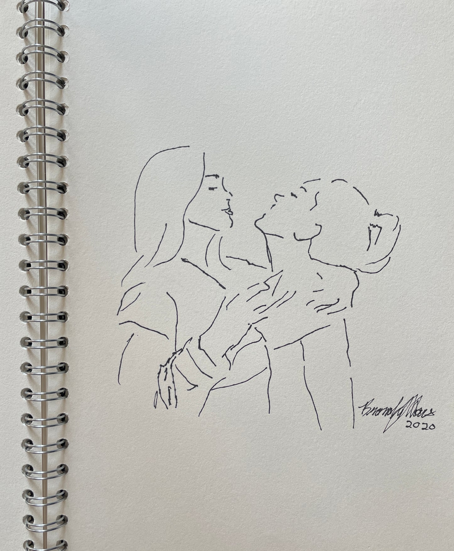 Original ink on paper, couple study 4