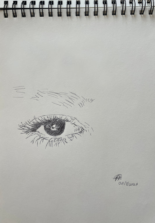 Original pen on paper, eye