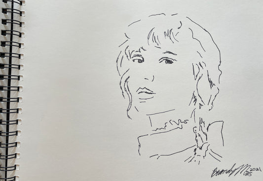 Original ink on paper, Taylor Swift