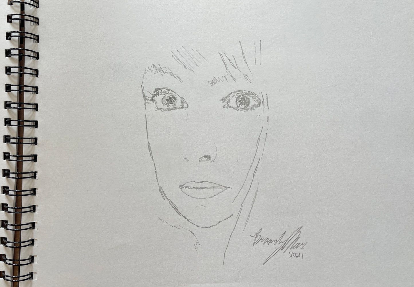 Original pencil on paper, self portrait 1