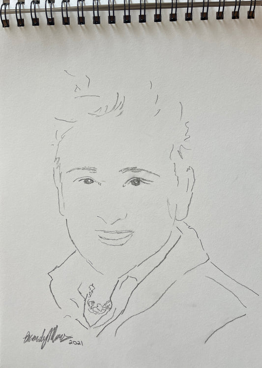 Original pencil on paper, k.d. lang