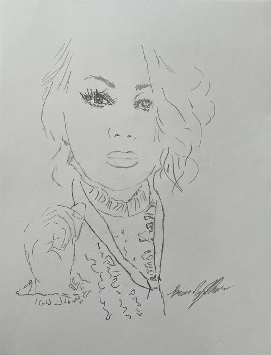 Original pencil on paper, Jann Arden