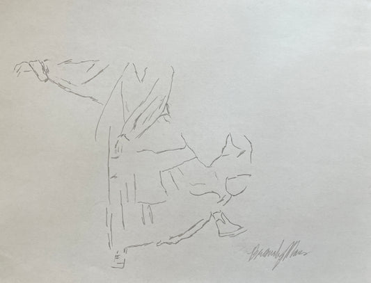 Original pencil on paper, dance