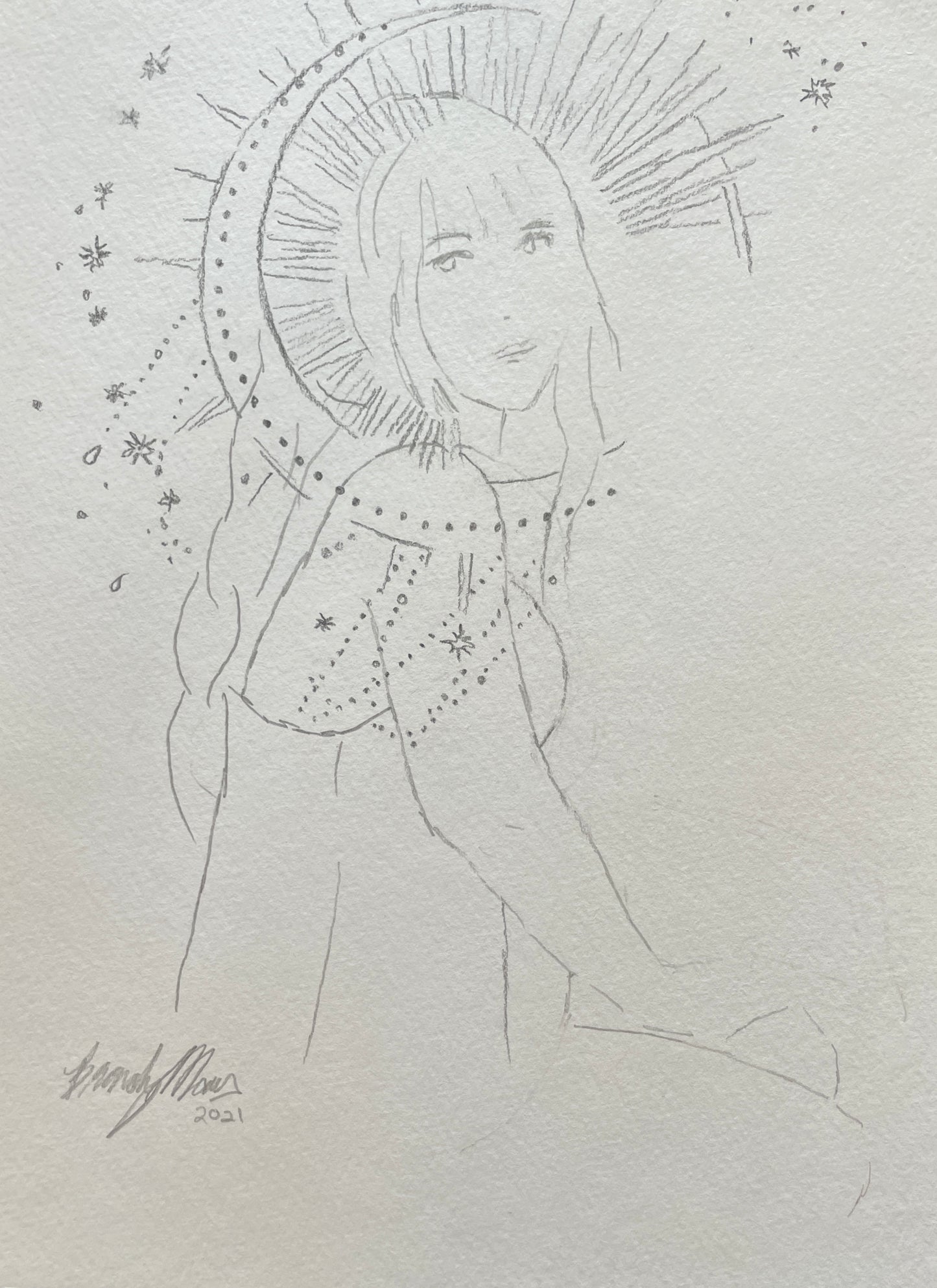 Original pencil on paper, celestial