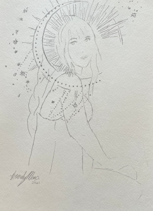 Original pencil on paper, celestial