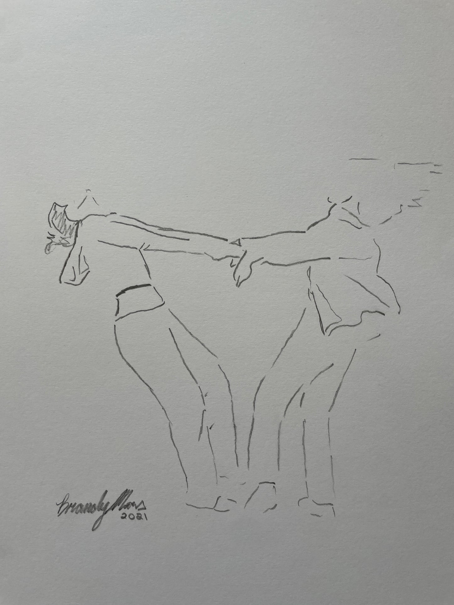 Original pencil on paper, swing