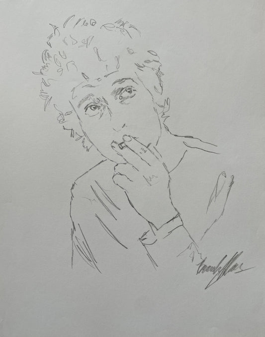 Original pencil on paper, Bob Dylan