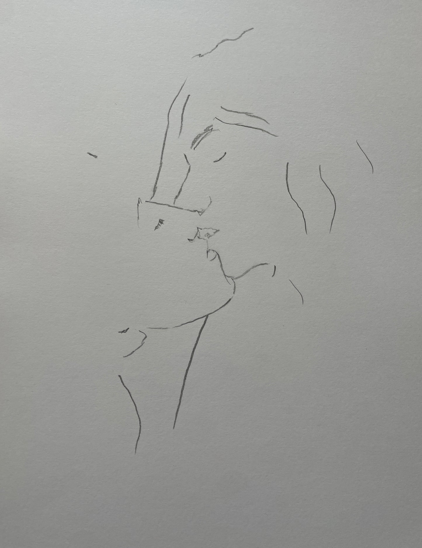 Original pencil on paper, kiss 3