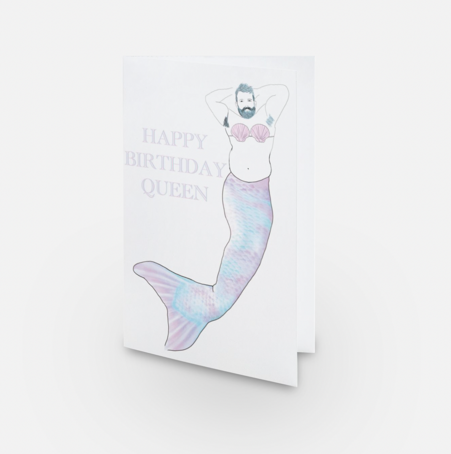 Merman Gay Bear Birthday Card