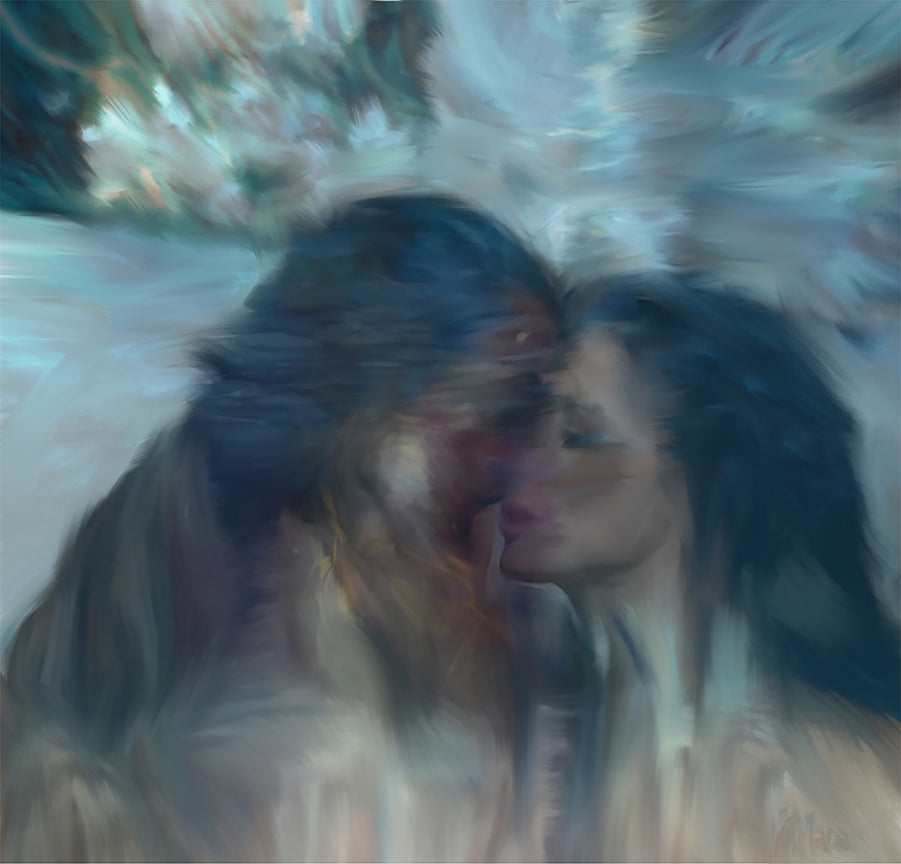 *** Underwater Poster / Lesbian Couple / Ocean / West Coast / LGBTQ / Lesbian Kiss Poster