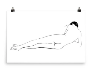 8.5x11" print nude woman laying down