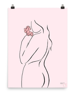 8.5x11" pink nude with flower