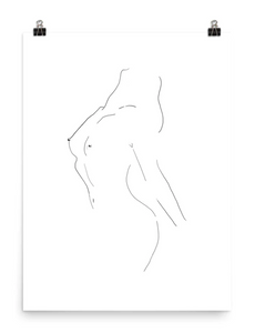 8.5x11" print nude woman