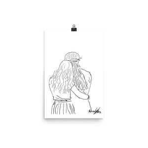 Friend Hug Poster / Best Friend / Friendship / Hugging / Valentine Poster / Couple