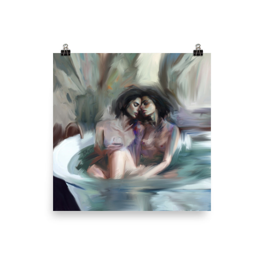 Bathtub Couple Poster