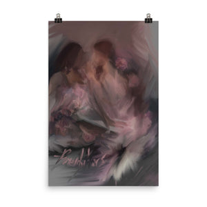 Degas/Monet Style Interracial Couple Lesbian Poster / Black White Couple / Queer Couple / Love Is Love / Mixed Couple / Mixed Race Artwork / Black Lives Matter
