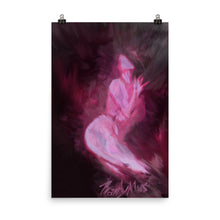 *** Girl On Fire Poster / Beautiful Woman / Red Black Painting / Nude Painting / Figure Drawing / Evocative Artwork / Sensual Art / Gorgeous Lady / Curvy
