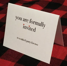 You are formally invited to a naked party for two card/Valentine&#39;s Day Card/Romantic Card/Flirty Love Card/Sexy Love Card/Birthday