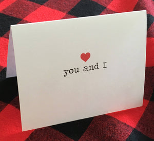You and I Card // Valentine&#39;s Day Card // Romantic Card // Cute Love Card // Dating Card // Relationship Card // We Go Together // Couples