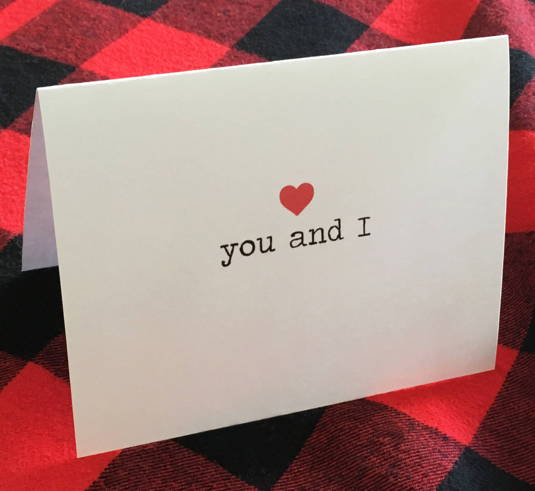 You and I Card // Valentine's Day Card // Romantic Card // Cute Love Card // Dating Card // Relationship Card // We Go Together // Couples