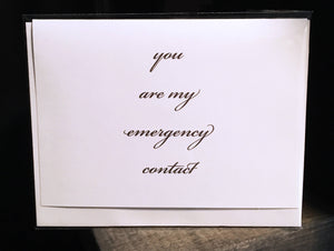 You are my emergency contact card // Valentine&#39;s Day Card // Notecard // Love // Romantic Card // Funny // Moving in together // Clumsy