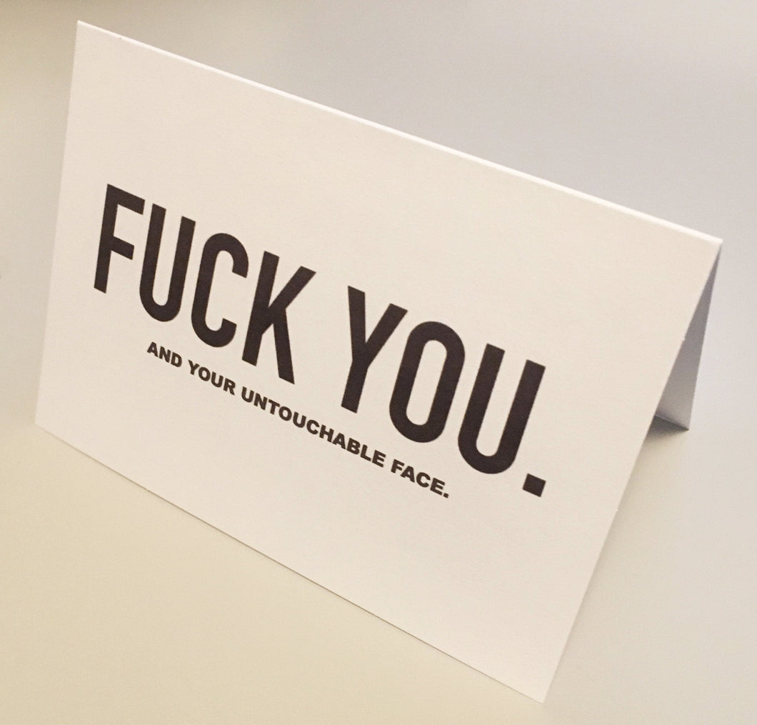 Ani Difranco breakup card // Fuck you and your untouchable face card // Lesbian Divorce // Heartbreak // Funny Breakup Card/Angry card