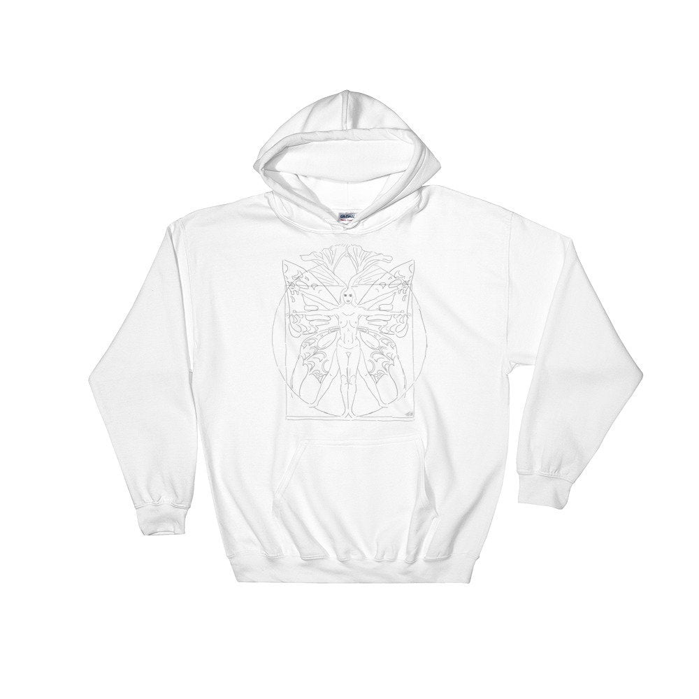 Vetruvian woman hoodie/Vetruvian man sweatshirt/Leonardo da Vinci/Art Nouveau/Christmas gift Art Collector/Hooded Sweatshirt