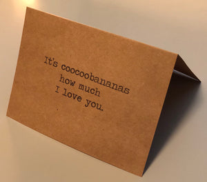 It&#39;s coocoobananas how much I love you card // Valentine&#39;s Day Card // Funny Card // Romantic Card // Dating Card // You Complete Me Card
