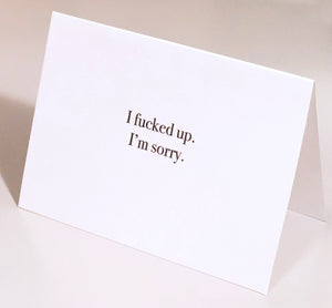 I fucked up. I&#39;m sorry card // Apology card // Bad News // Sorry Card // Mistake card // Forgiveness Card // Say sorry // I messed up