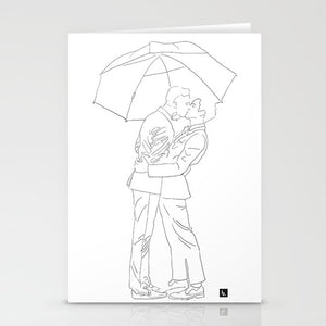 Gay Men Artwork Kiss Card/Gay Wedding Gift/Gay Couple/Gay Kiss/Gay Men Birthday/Gay Birthday Gift/Gay Art/Gay Marriage Rain