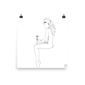 Nude Art Print/Original Figure Drawing/Minimal Line Drawing Art /Nude Print /Nude Figure Print/Nude Woman Illustrations