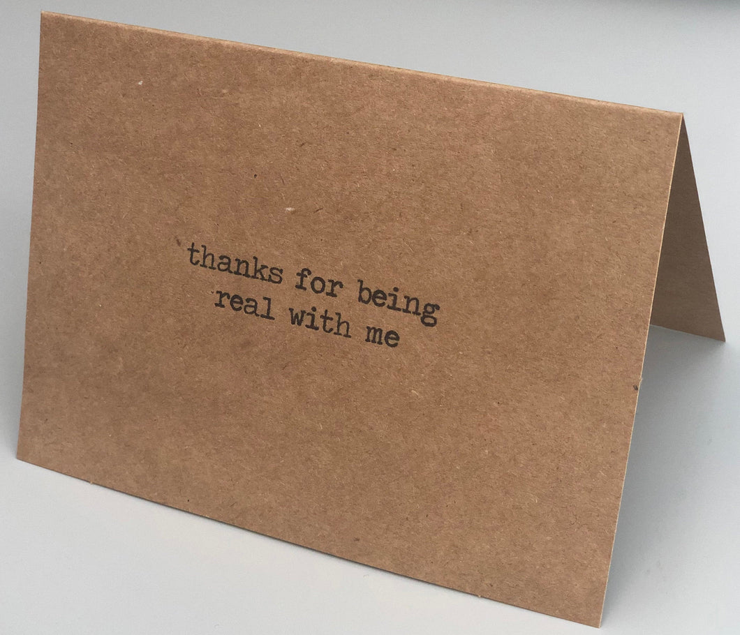 Thanks for being real with me card/Coming out card/It's ok to not be ok/Bell let’s talk/Mental health/Friendship/Encouragement
