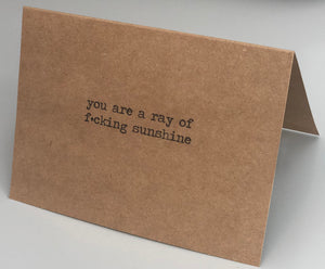 You are a ray of fucking sunshine card/Valentine&#39;s Day Card/Friend thank you card/Romantic Card/Dating Card/You are amazing card