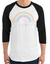 Rainbow Queer Baseball Tee/Unisex Pastel Rainbow Distressed Queer LGBTQ Shirt/Gay Pride/Queer Lesbian/Queer Birthday Gift/Present