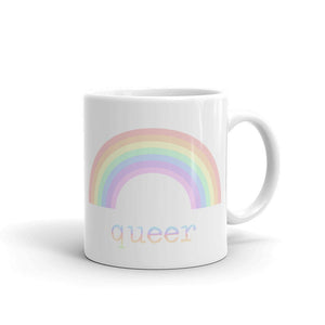 Rainbow Queer Cup/Pastel Rainbow Distressed Queer LGBTQ Mug/Gay Pride/Queer Lesbian/Queer Birthday Gift/Present
