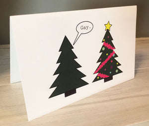 Gay Christmas Tree Card
