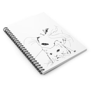 Cat Spiral Notebook - Ruled Line/Unique Art Notebook/Journal Art Cover/Lady With Cat/Cat Christmas Gift/Cat Person/Cat Birthday