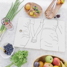 Lesbian Artwork Cutting Board/Bread Board/Cheese Board/Lesbians Holding Hands/Lesbian Valentine/Lesbian Wedding/Two Brides /Food