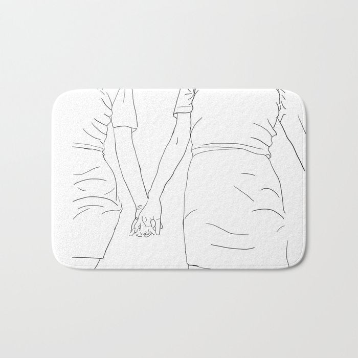 Holding Hands Bath Mat