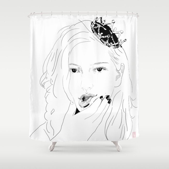 King Princess Shower Curtain/Lesbian Musician/Lesbian Artwork/LGBTQ Pride/Mikaela Straus Art/Gay Artwork/Queer/Drawing