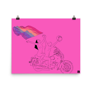 Dykes On Bikes Crop Tee/Motorcycle Lesbians/Lesbian Art/Lesbian Pride/Dyke March Shirt/Lesbian Couple/Distressed Rainbow Vintage