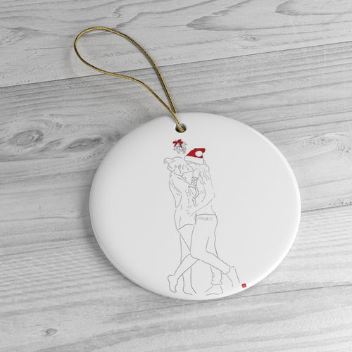 Mistletoe Lesbian Ceramic Ornament