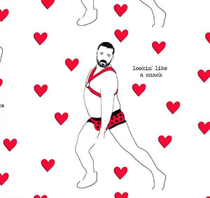 Gay Bear Valentine Lookin Like A Snack Crop Tee/Valentine Shirt/Gay Pride /Gay Art/Gay Bears/Funny /Love Gay